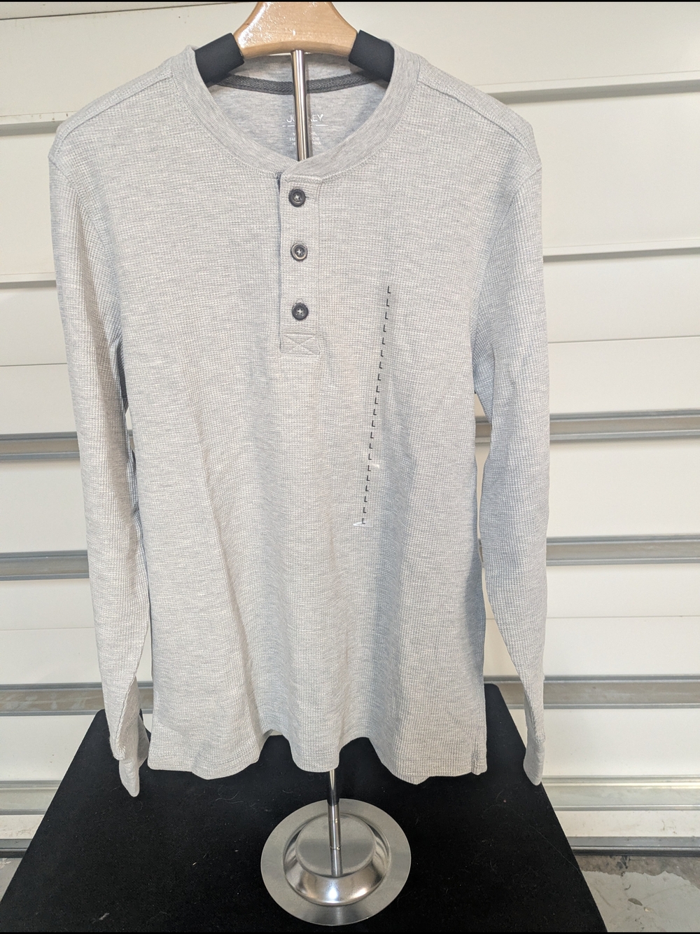 Jockey Light Gray Waffle-Knit Henley